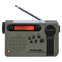 solar hand crank radio receiver mini portable amfmwb weather radio with led flashlight emergency power supplybank outdoor