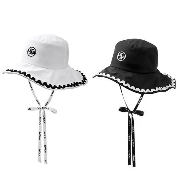

고품질 골프 장비2023 Golf Hat South Korea New Product for Women in Fashion Face Show Small Bucket hat Bowknot Sunscreen Peaked cap