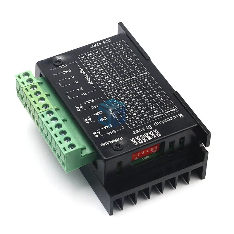 TB6600 Драйвер шагового двигателя 4A 9 ~ 42 в TTL 32 Micro-Step CNC 1 Ось Новый 2 или 4-фазный