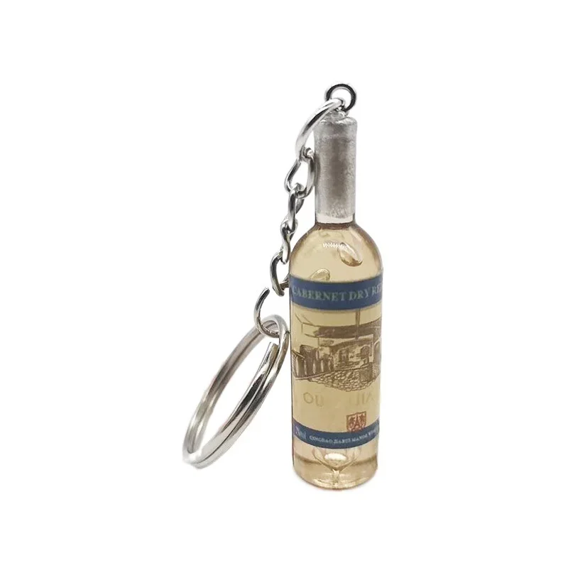 

Cute Novelty Resin Beer Wine Bottle Keychain Assorted Color for Women Men Car Bag Keyring Pendant Accessions Wedding Party Gift