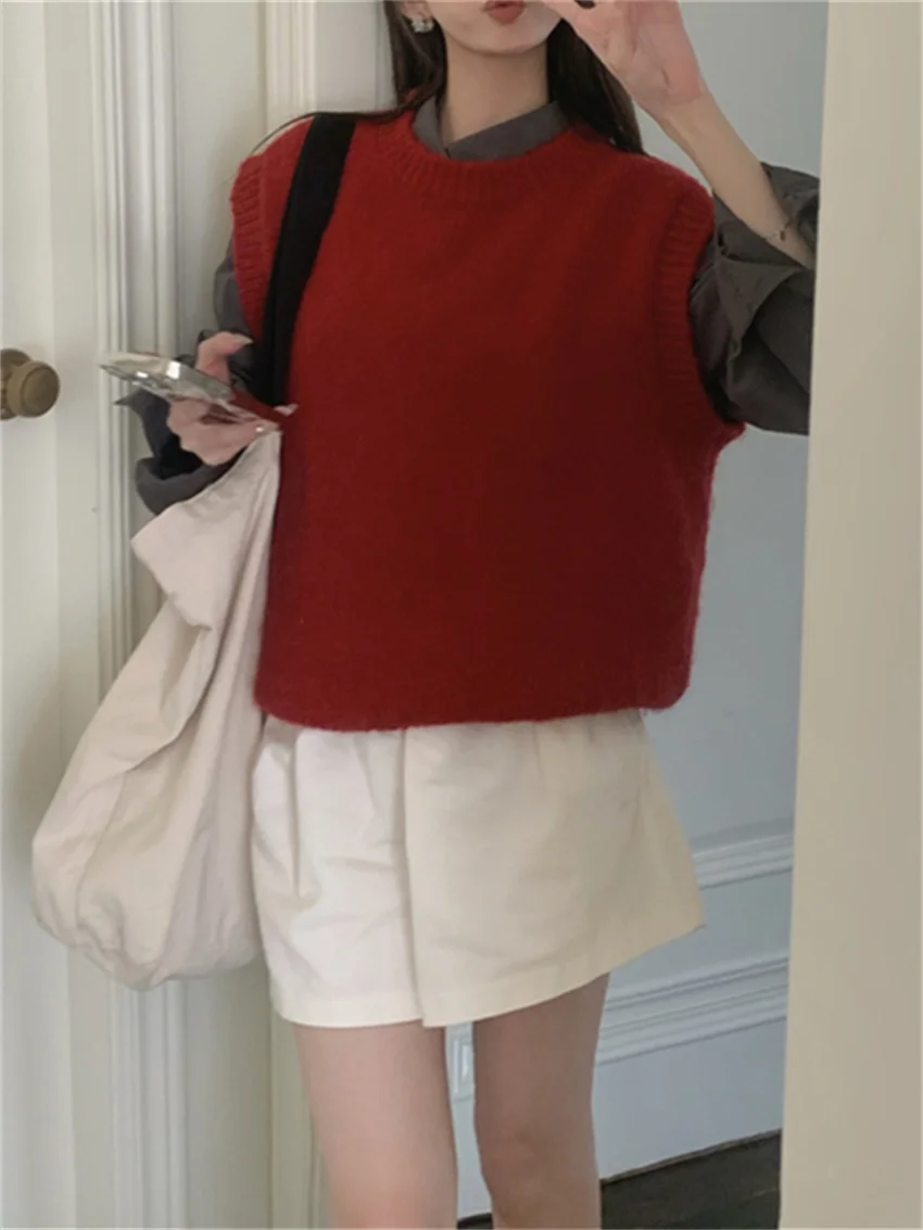 Alien Kitty новые красные свитера жилет женский свободный повседневный трикотаж 2025 г.