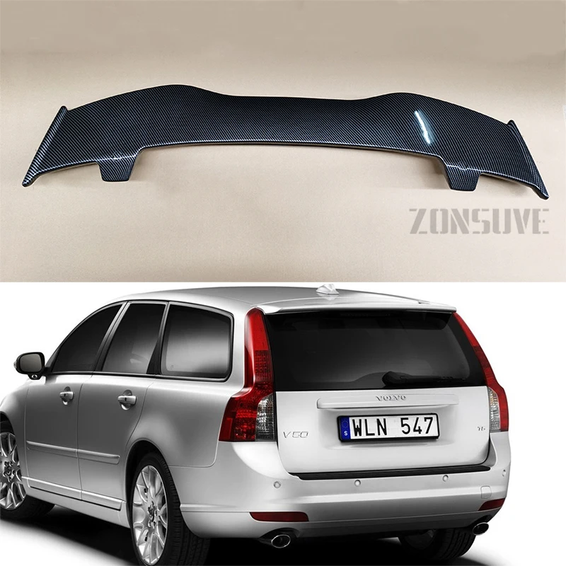 

Используется для Volvo V50 2009-2011 спойлер из АБС-пластика углеродного волокна вид хэтчбека крыши заднего крыла корпуса комплект аксессуаров