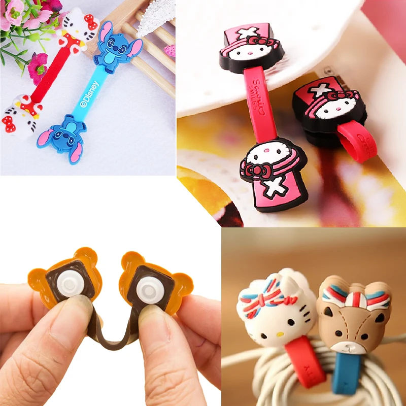 

Cartoon Chopper Hello Kitty Usb Cable Winder Phone Wire Cord Organizer Protector Earphone Management Data Line Collation Clip