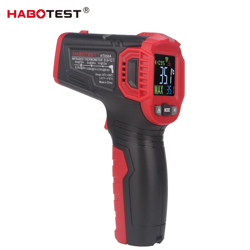 

HABOTEST HT650A Digital Infrared Thermometer Industrial Home Used Laser Temperature Meter With Light Limit Alarm Color Display