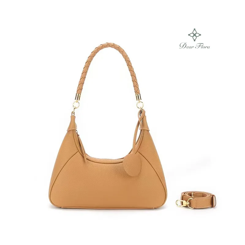 

Women's New Designer Luxury Leather Shoulder Bag Fashoin Solid Simplicity Commuter Handbag Versatile Crescent Shape Underarm Bag
