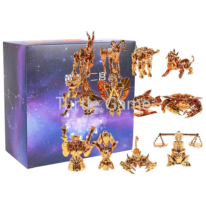 

Saint Seiya Gold Cloth Zodiac Aries Gemini Cancer Leo Virgo Libra Scorpio Sagittarius Aquarius Pisces PVC armor model 12pcs