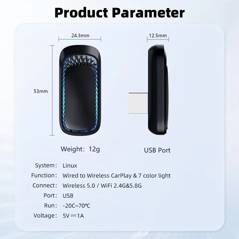 Проводной к беспроводному адаптеру CarPlay Android auto 2в1 AI Box Carplay 5G Wi-Fi Bluetooth 5.0 Auto