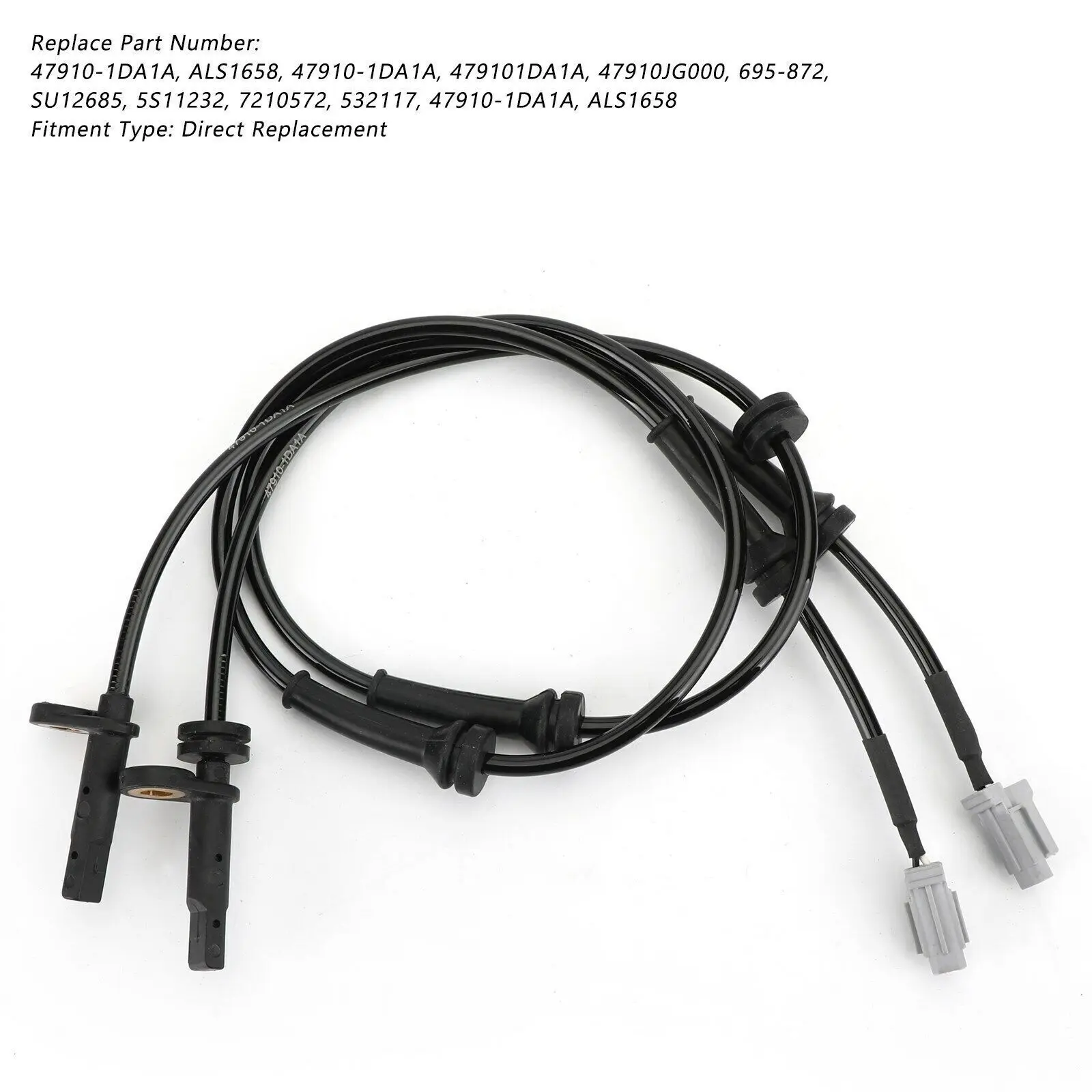 Датчик скорости переднего колеса ABS из 2 частей подходит для Nissan Rogue 2.5L 2008-2013 ALS1658 U1