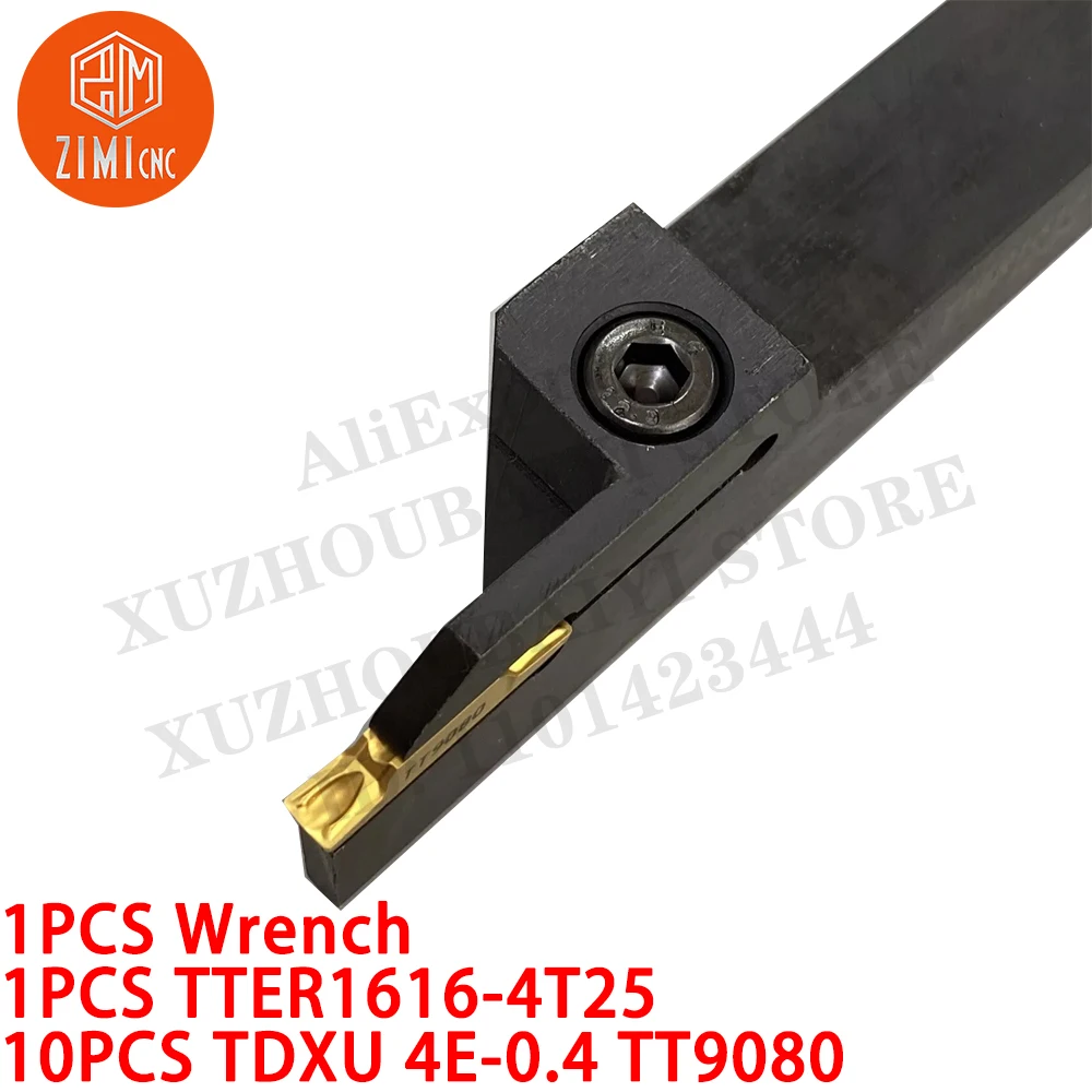 1 шт TTER1616-4T25 Держатель инструмента для токарной обработки канавок фрезы + 10 TDXU 4E-0.4