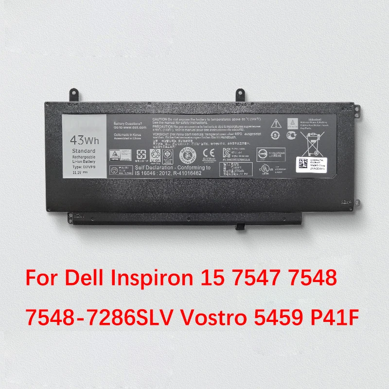 

D2VF9 New Laptop Battery For Dell Inspiron 15 7547 7548 7548-7286SLV Vostro 5459 P41F 0PXR51 PXR51 4P8PH +Tracking Number