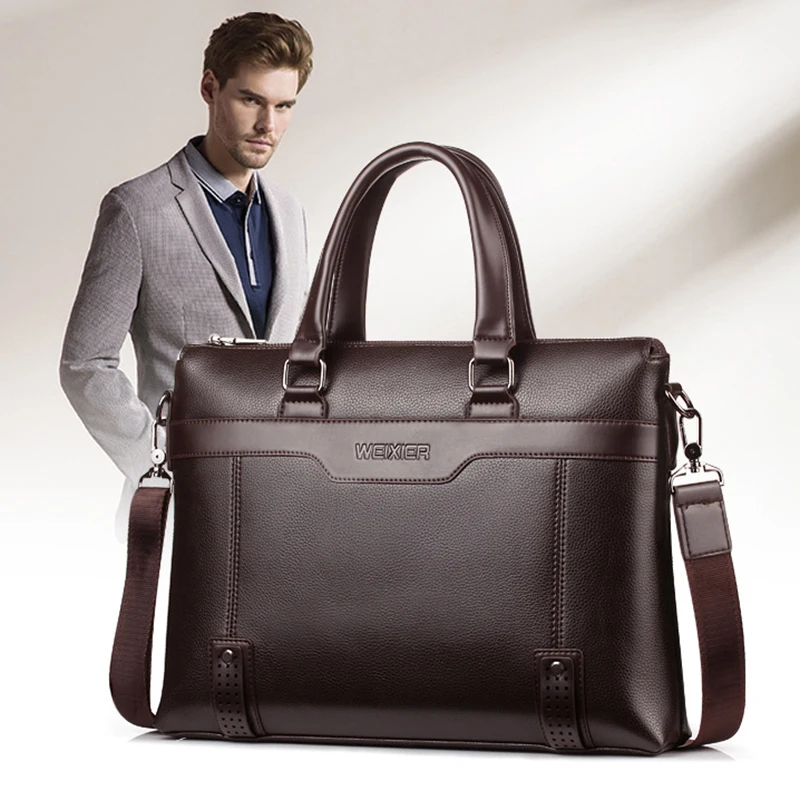 

PU Leather Briefcase Laptop Bag For Men Handbags Shoulder Business Ita Tote Messenger Bolsas Breifcases Crossbody Bag Male