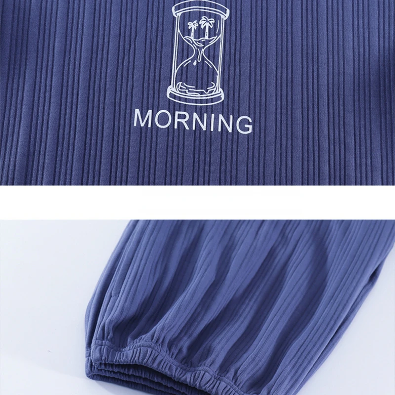 Pajamas Men's 2023 Summer New Products Thin Short-sleeved Can Be Worn Outside Home Service Loose Casual Suit Leisure Nightwear