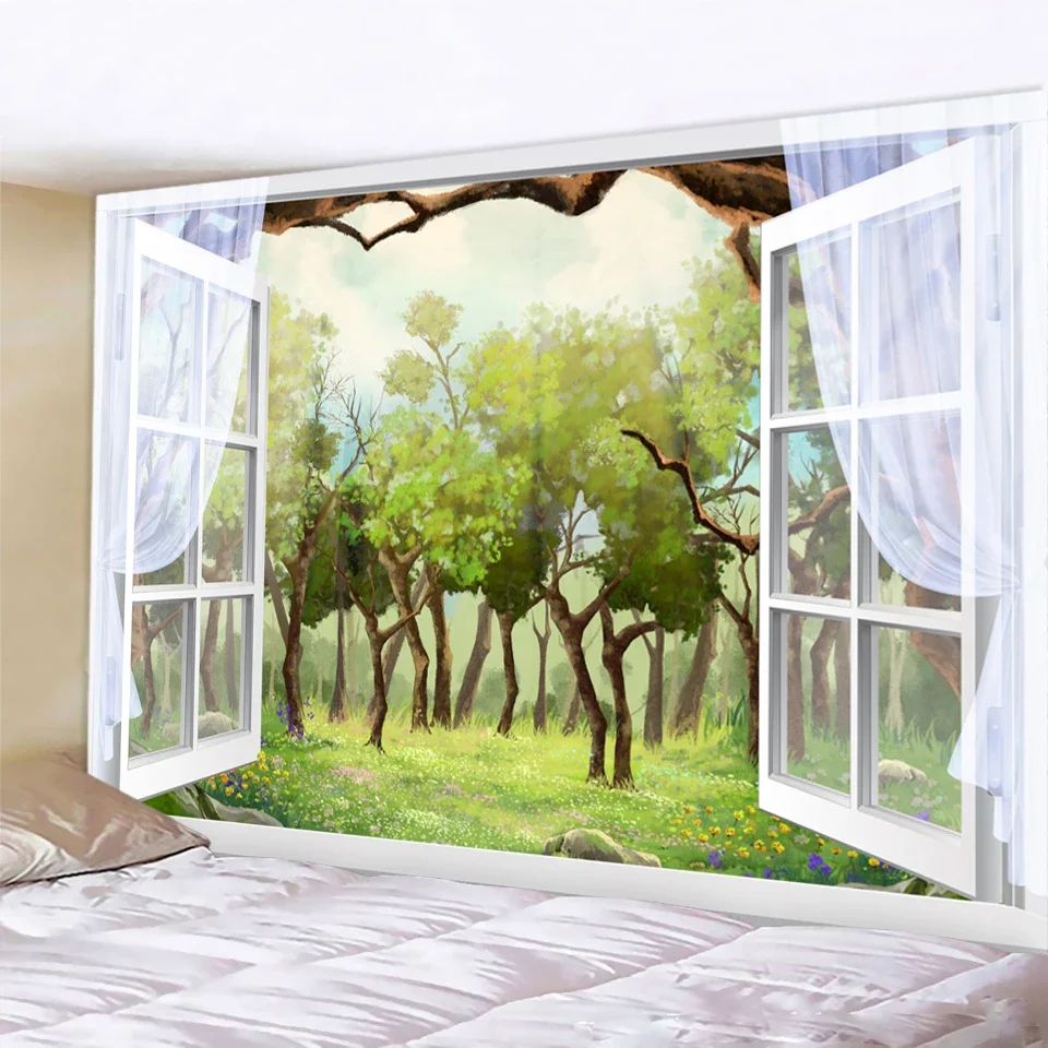 3D гобелен с пейзажем психоделическая сцена Мандала домашнее искусство деко