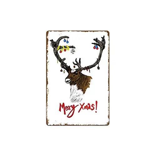 

Funny Deer Elk Reindeer Theme 8x12 Inch Home Decor Vintage Metal Tin Sign for Coffee Tea Shop Bar aasd-83