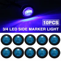 mayitr 10pc round 34 blue led clearance side marker light for car auto truck trailer lamp accessories parts