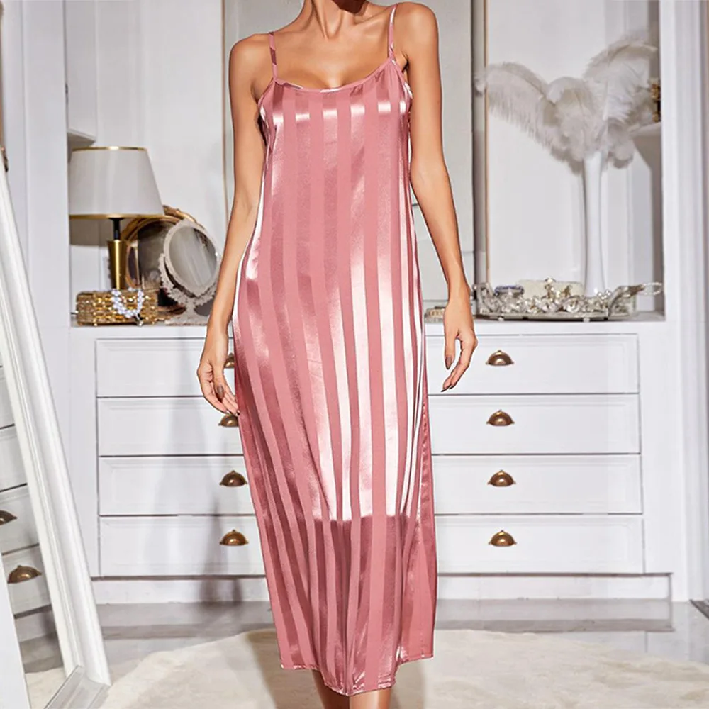 Summer Robe New Pajamas Women's Underwear Artificial Silk Casual Comfortable Suspender Skirt Nightgown Home Wear Two-Piece Set