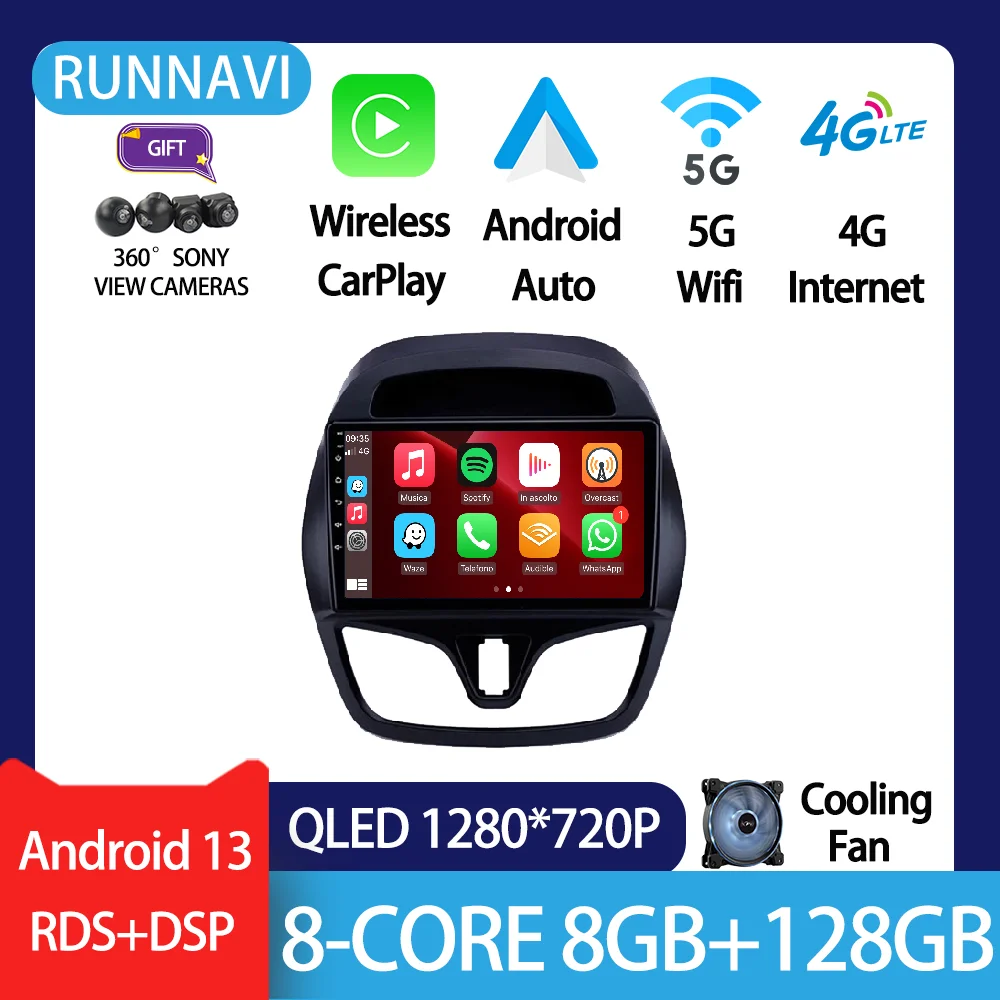 

Автомобильная магнитола на Android 13 для Chevrolet Spark Beat 2015-2017, стерео, мультимедийный видеоплеер, навигация GPS, беспроводное головное устройство Carplay