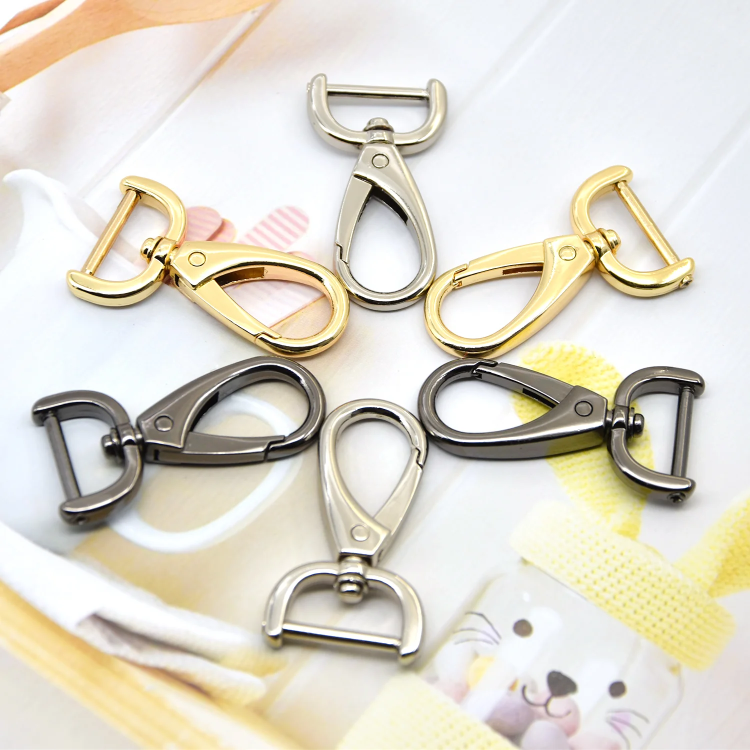 Застежка-карабин для кожевенного ремесла D-образные кольца 2 шт.