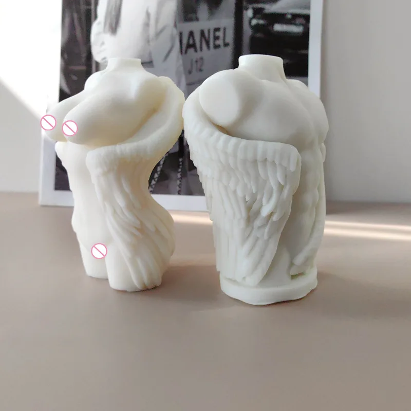 

D0266 Angel wings human candles silicone mold DIY aromatherapy gypsum home furnishings human dripping mold