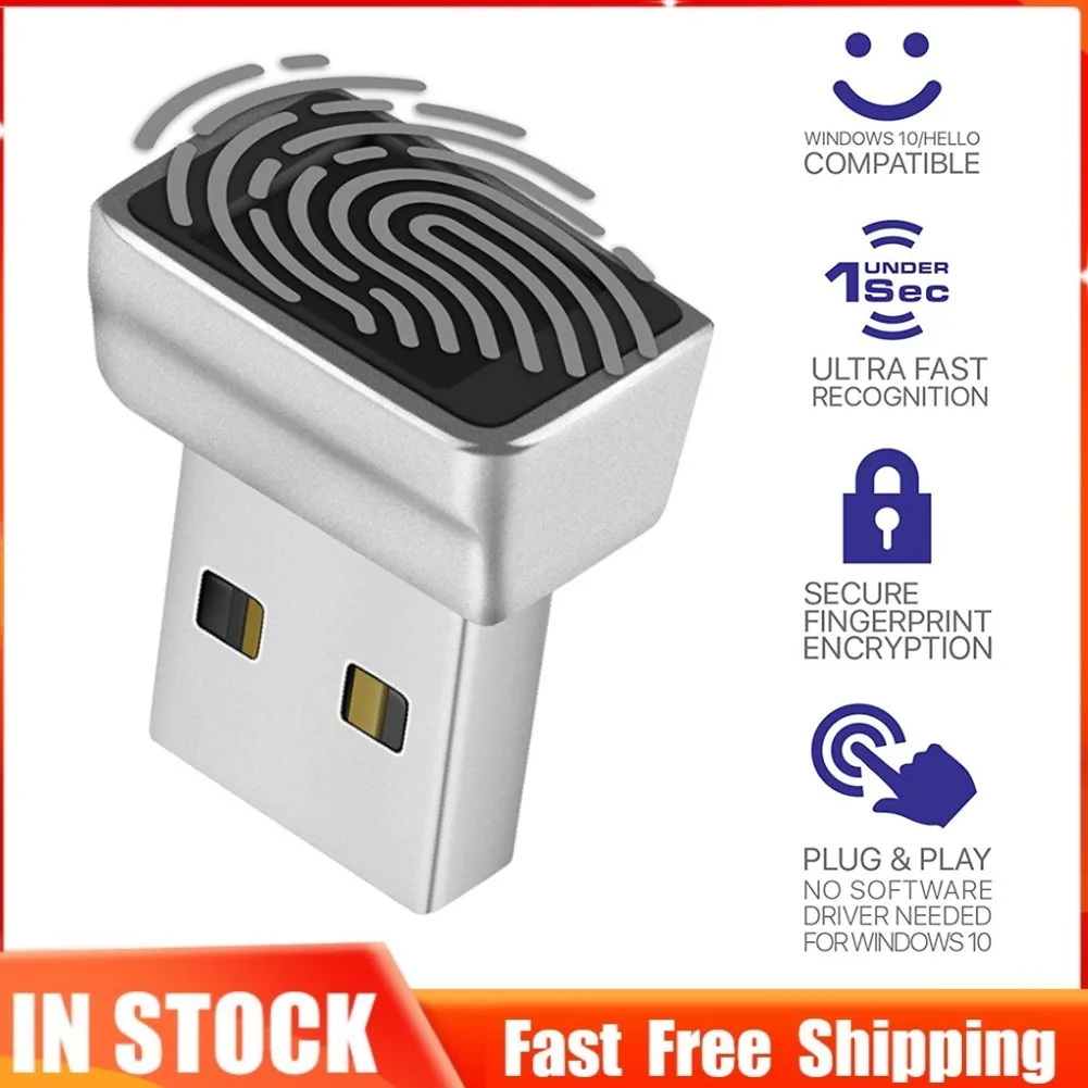 

Metal Fingerprint Reader Module Portable USB Mini Fingerprint Reader Module Laptop PC Fingerprint Reader Device for Windows10/11