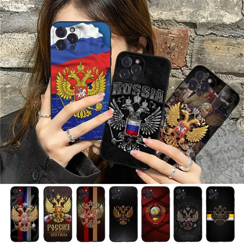 

Russia Russian Flags Phone Case For iPhone 8 7 6 6S Plus X SE 2020 XR XS 14 11 12 13 Mini Pro Max Mobile Case