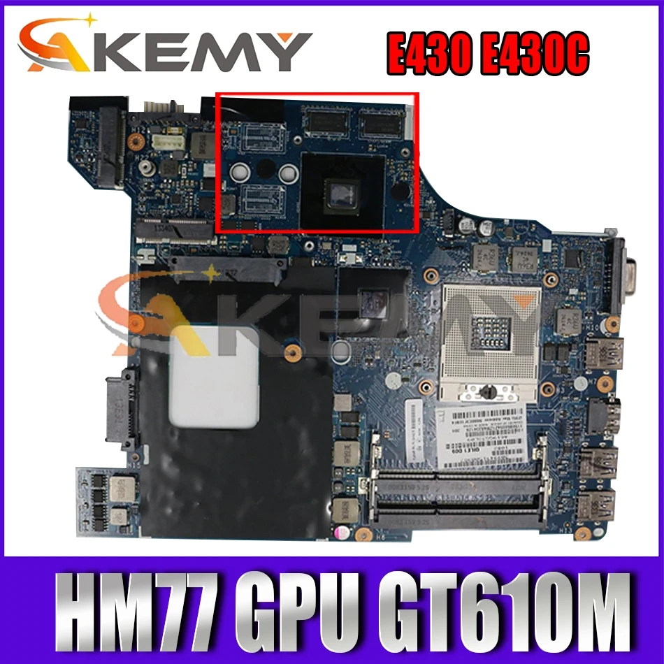 

Материнская плата Akemy для ноутбука Lenovo ThinkPad E430 E430C QILE1 LA-8131P HM77 GPU GT610M, тестовая работа FRU 04Y1170 04Y1169 0Y41171