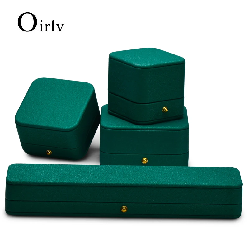 Oirlv Jewelry Box With Decorative Buttons Rounded Corners Pearlescent Blue Green Ring Box Wedding With Tassel Jewelry Boxes Gift
