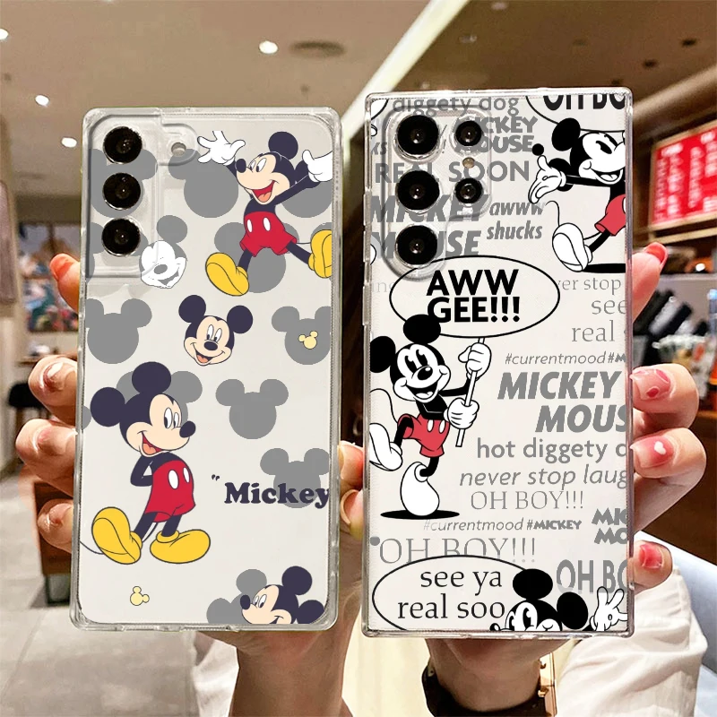 

Cartoon Mickey Mouse Case For Samsung Galaxy S22 S21 S20 Ultra Plus Pro S10 S9 S8 4G 5G Soft Transparent Phone Cover Core Coque