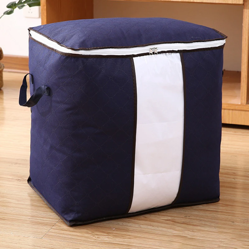 

Non-Woven Clothes Storage Bag Cabinet Dustproof Storage Box With Lid Quilt Blankets Storage Organizers Foldable Closet Organizer
