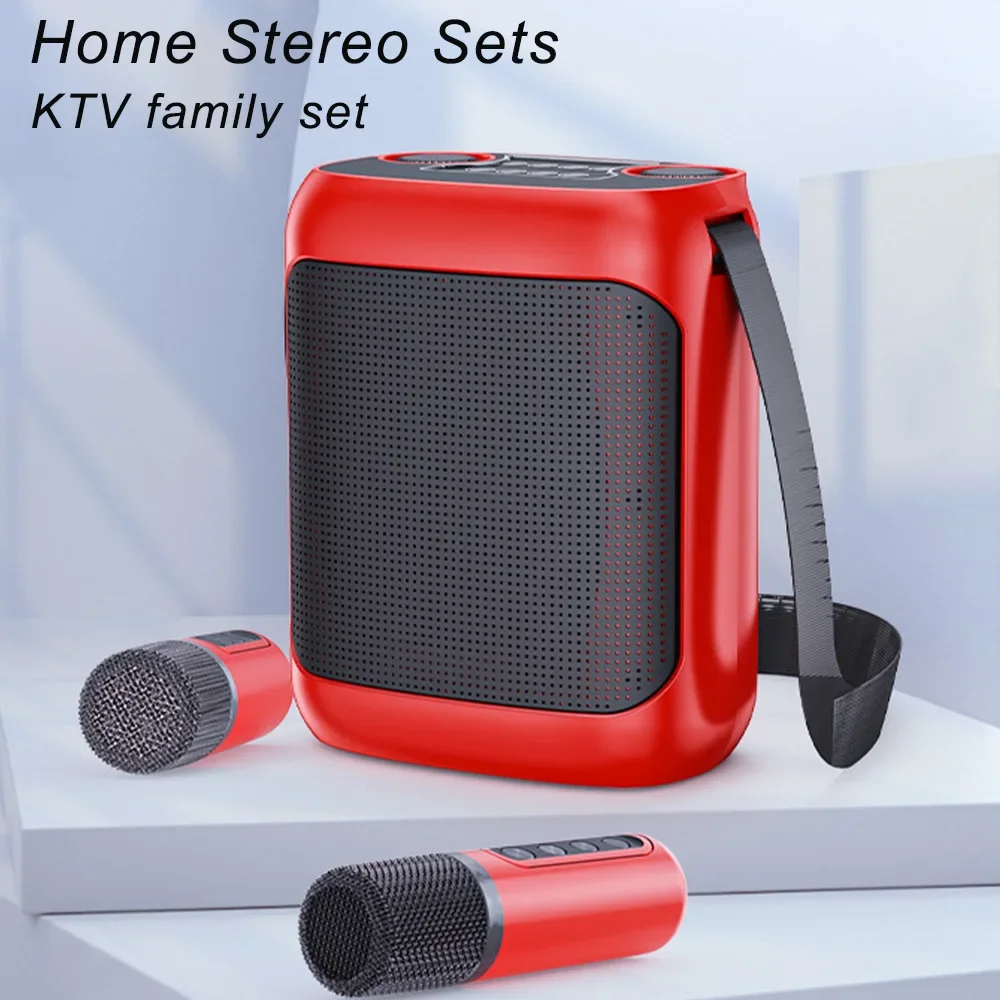 

Family KTV Karaoke with 2 Microphones Bluetooth Speaker 7 Sound Effect Portable The Singing Machine Karaoke System Caixa De Som