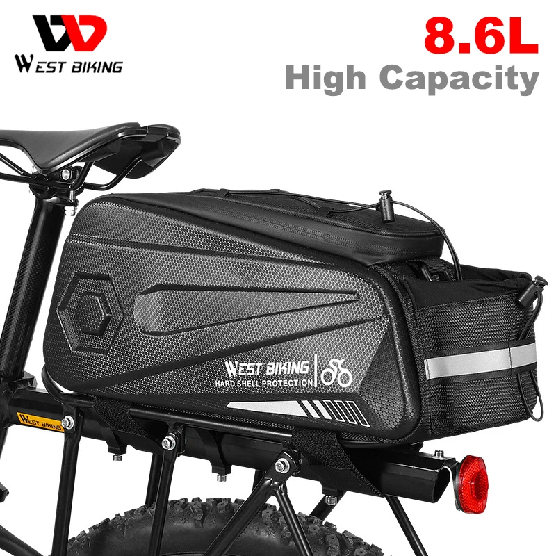 

WEST BIKING Carbon Pattern EVA Bag For Bicycle 3D High Capacity Back Seat Pack 2 In 1 Bike Travel Shoulder Bag Cycling Equipment