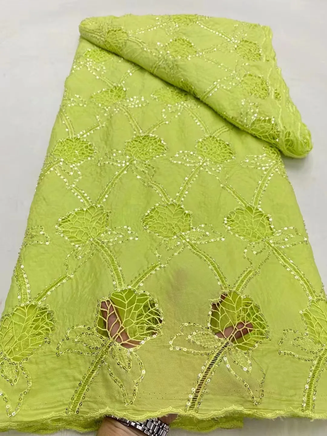 Лидер продаж африканская водорастворимая кружевная ткань 2025 высококачественная