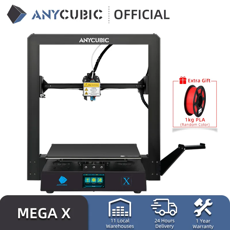 

ANYCUBIC Mega X FDM 3D Printer Kit with Resume Print and Free 1kg PLA Filament, DIY 3D Printers Print Size 300*300*305mm