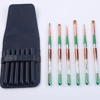 artsecret sdp 615 6set watercolor painting brush synthetic hair brass ferrule cap with pu pouch travel portable art supplies