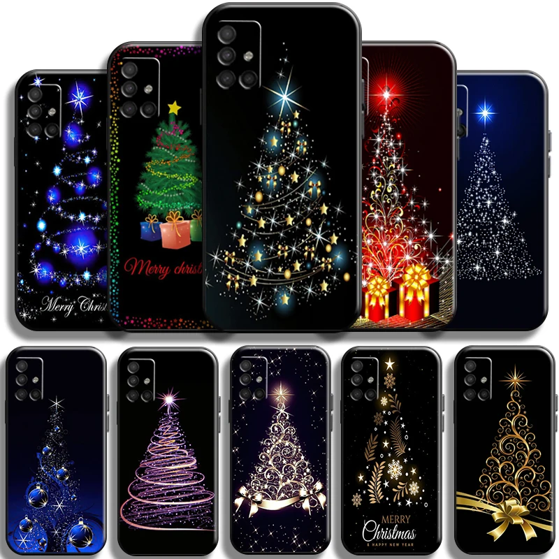 

Merry Christmas Tree Deer Phone Case For Samsung Galaxy M51 Funda Cover Soft Shockproof Coque Liquid Silicon TPU Cases Shell