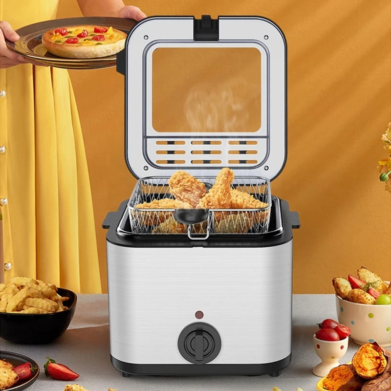 

2.5L Stainless Steel Electric Deep Fryer Multifunction Chicken French Fries Frying Machine Kitchen Grill BBQ Tool With Basket