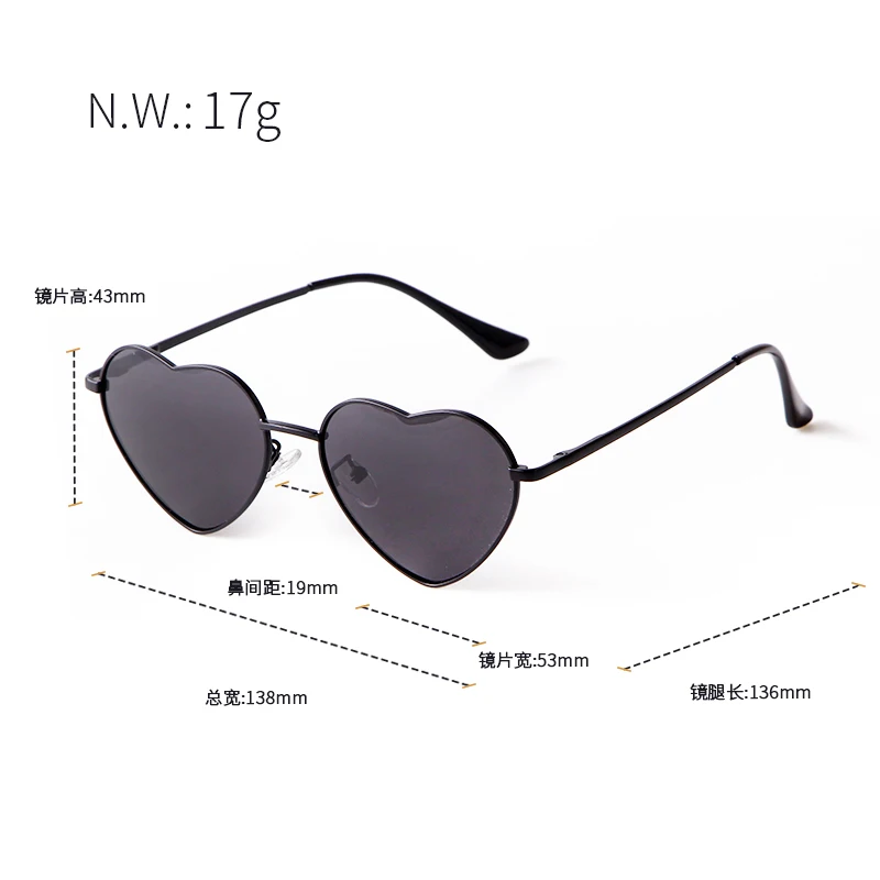 ZXIAC солнцезащитные очки с сердечком женские металлические линзы в металлической
