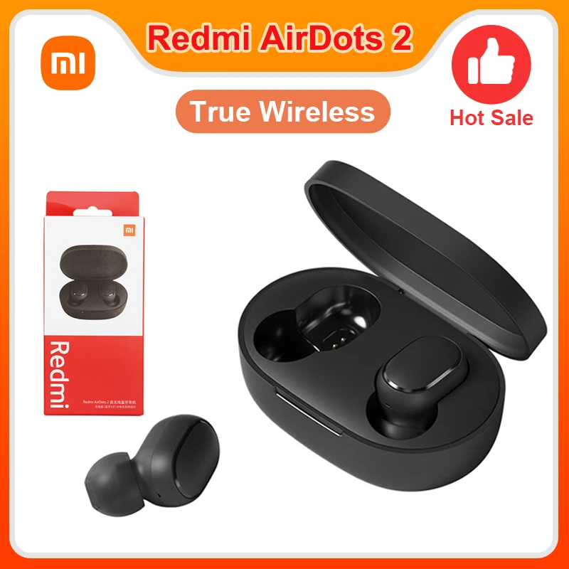 

Original Xiaomi Redmi Airdots 2 TWS Wireless Bluetooth 5.0 Earphone Wireless Earbuds Basic redmi 2 Auto Link TWSEJ061LS With Mic