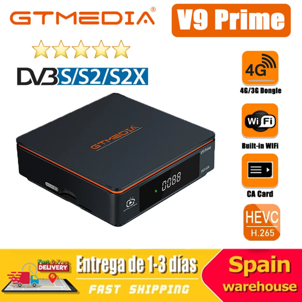 

GTmedia V9 Prime Satellite Receiver 1080P HD DVB-S2/S2X Freesat Receiver Built-in Wifi H.265 FHD TV Decoder no app