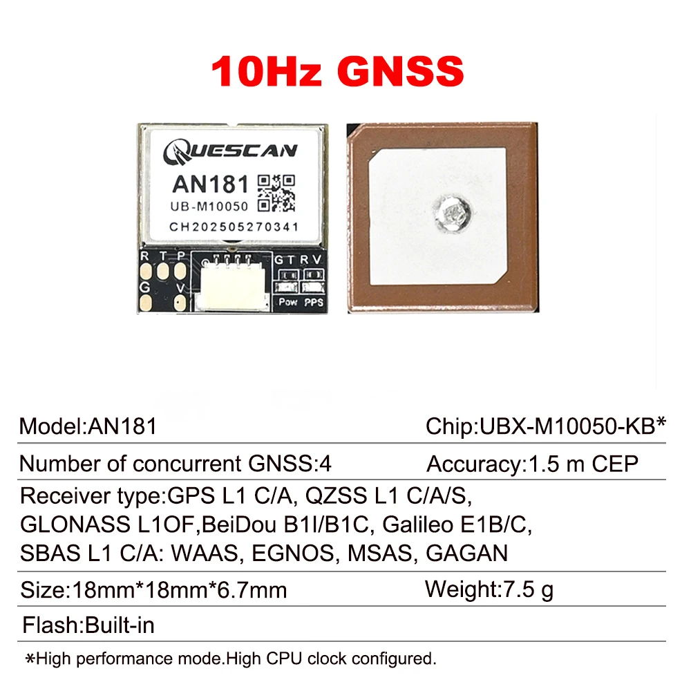 

QUESCAN AN181 AN182 UBX-M10050-KB u-blox M10 ГПС-модуль с компасом 5883 10 Гц 20 Гц ГПС ГЛОНАСС Галилео Бэйдоу QZSS SBAS приемник