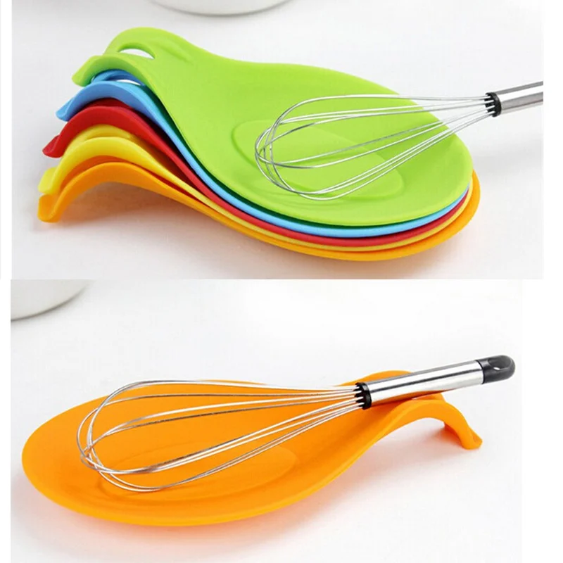 

Silicone Insulation Spoon Rest Heat Resistant Placemat Drink Glass Coaster Tray Spoon Pad Eat Mat Pot Holder Kitchen Accessories