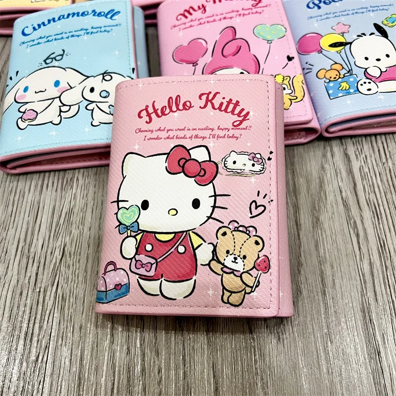 Женский кошелек Sanrio с мультипликационным рисунком короткий бумажник из