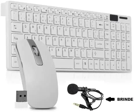 

2023 Kit e Mouse Sem Fio Usb Wireless 2.4Ghz Multimídia Abnt2 Pc Notebook Mac Gamer mouse gamer