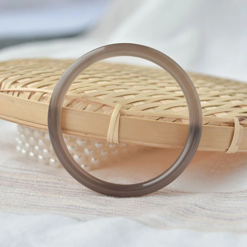 Ледяной серый браслет в стиле ретро для девушек маленький круглый дымчато-серый