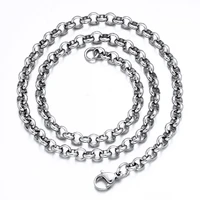fashion titanium steel round pearl necklace stainless steel pearl chain mens womens jewelry pendant o shaped chain accessories