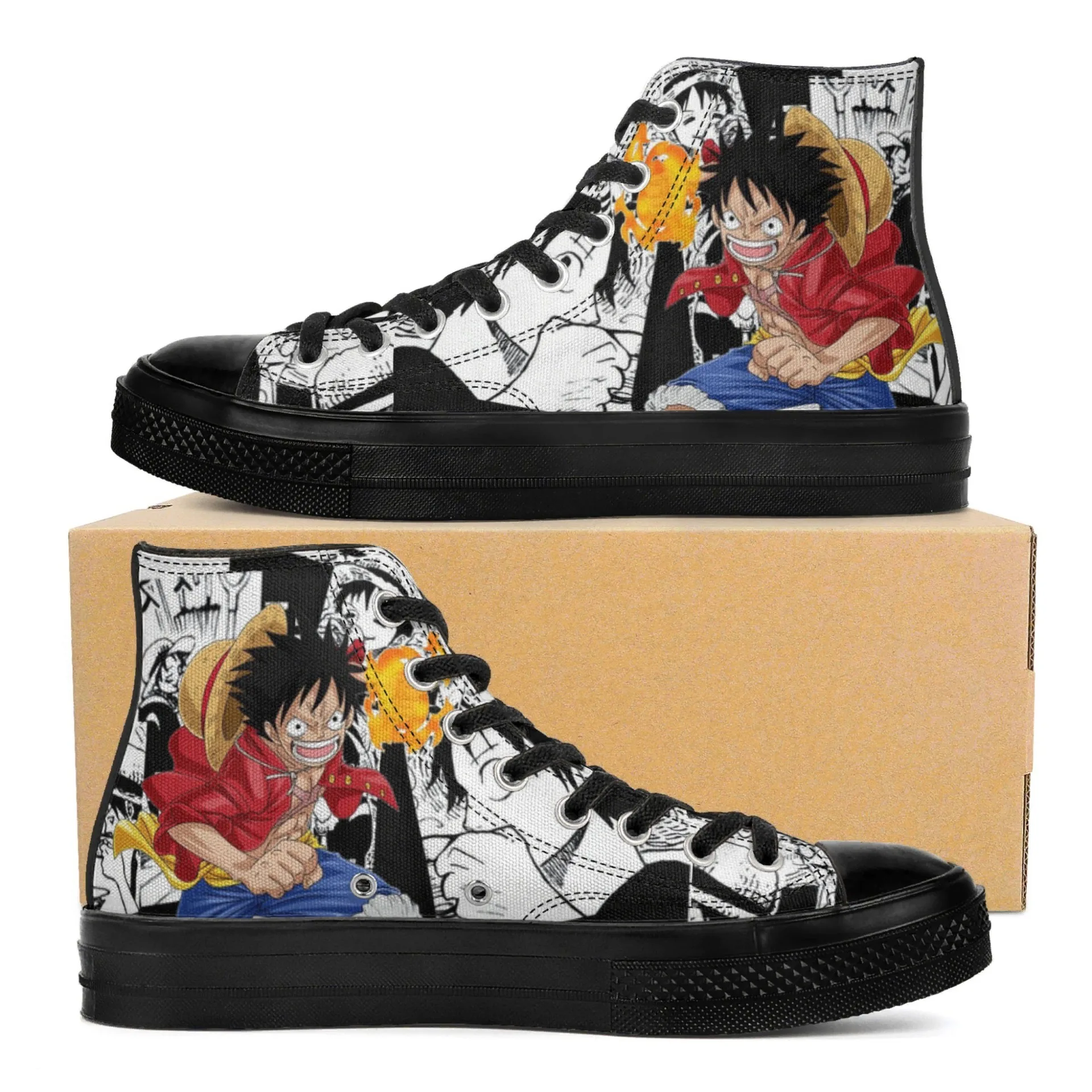 

Anime Kawaii One Picec Cartoon Women's Shoes Spring Autumn New High-Top Canvas Shoes Fashion Sports Casual Shoesgift for Friends