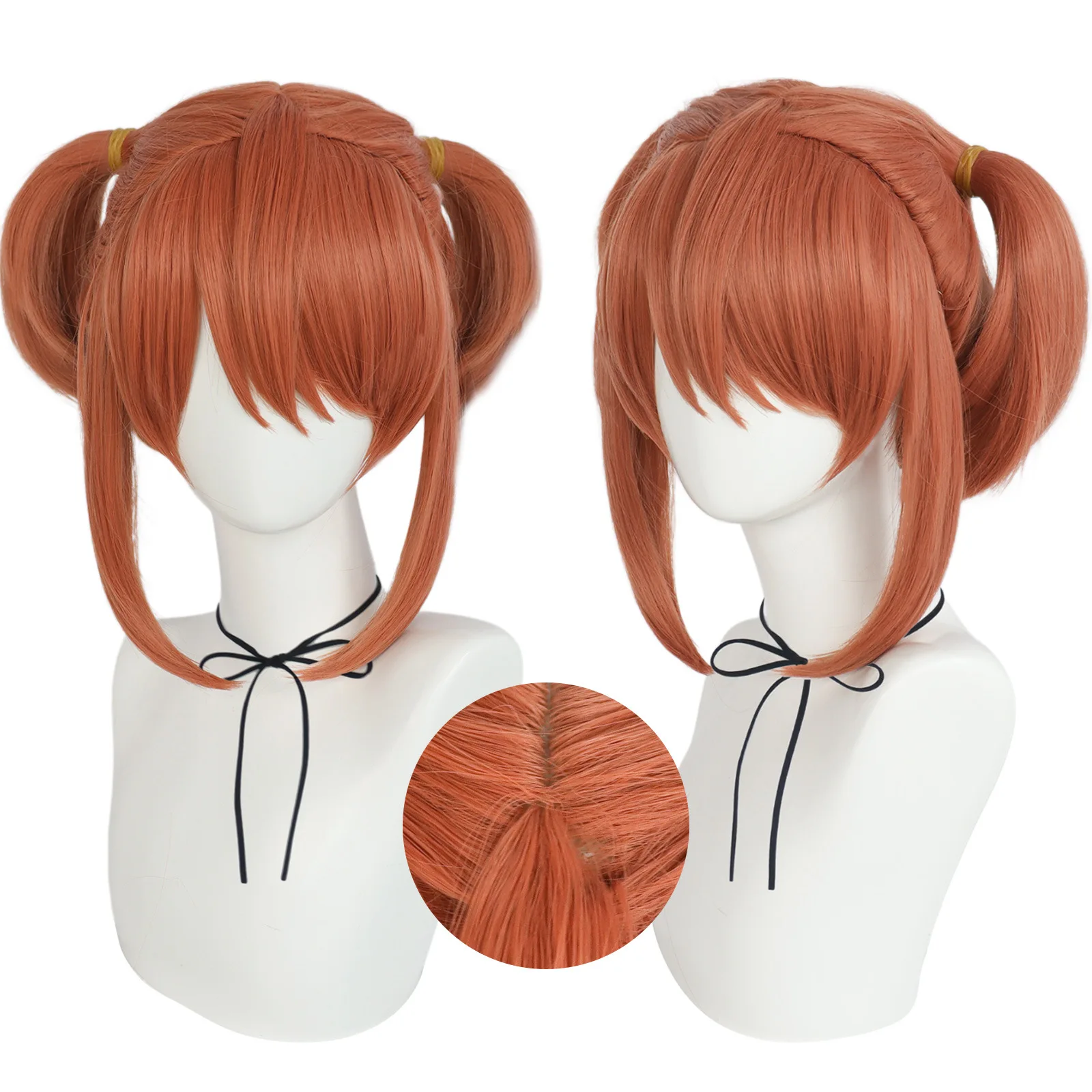 Парик Kagura Gintama косплей короткие оранжевые парики термостойкие синтетические