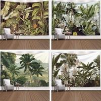 tropical rainforest landscape background cloth background wall decoration cloth fabric tapestry home decoration mural