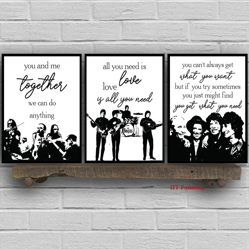 Классический постер рок-группы вдохновляющие музыкальные цитаты напечатанные