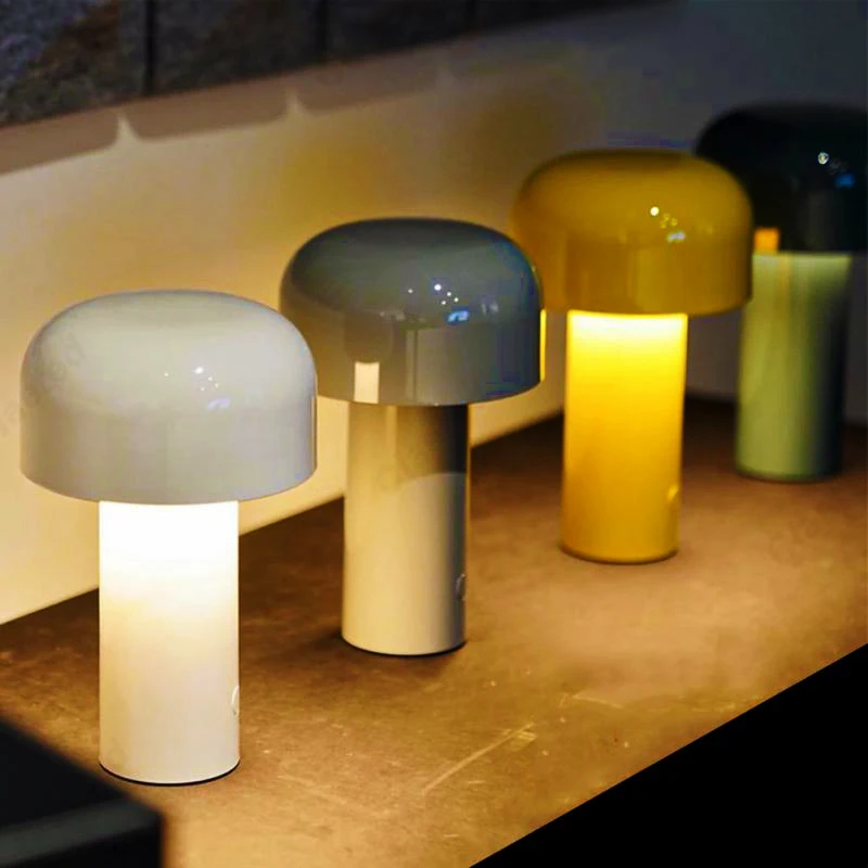 Mushroom Table Lamp Portable & USB Rechargeable Cordless Touch-activated  Decor Room Night Light For Bedside Lamp Desktop Lamp